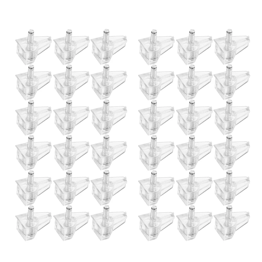 

50Pcs Clear Shelf Support Pegs Plastic Cabinet Bookshelf Sturdy Easy Install Transparent Aesthetic Home Office
