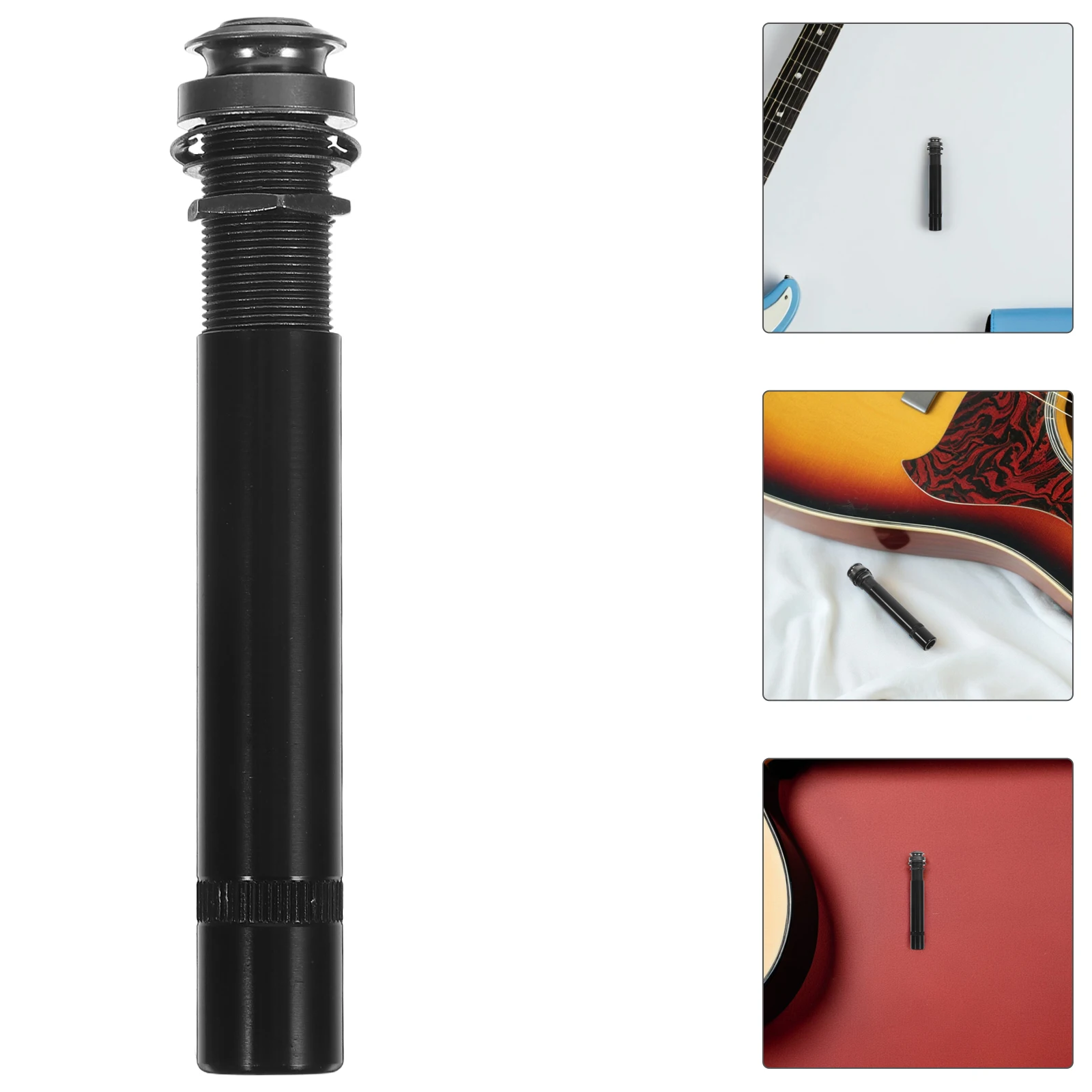 

Guitar Accessories Electric End Pin Output Tail Nail Plug Casing Black Metal Threaded Stereo Jack