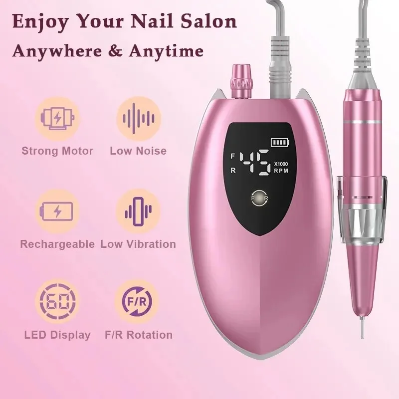 45000RPM Electric Nail Drill Professional Manicure Machine With Brushless Motor Nails Sander Set Nail Salon Polisher Equipment