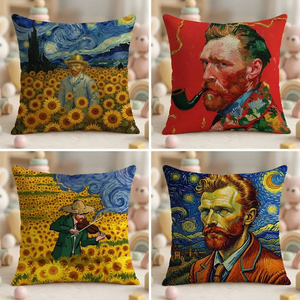 Famous Artist V-Vincent van GoghS Cushion Cover Ultra Soft Throw Pillow Cover Skin Friendly for Sofa Bed Home Decor Gift