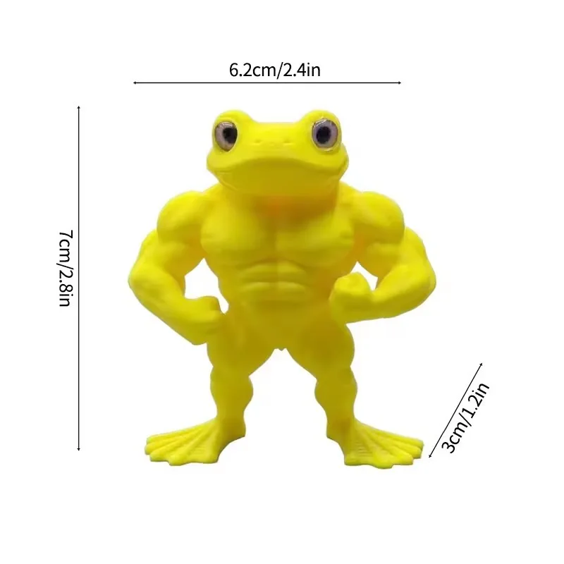 Funny 3D Printed Muscle Frog Desk Decor - Cute Home Office Ornament, Indoor/Outdoor Multifunctional Statue