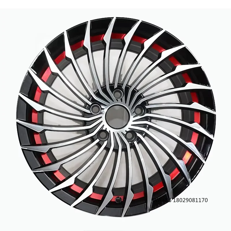 

Уникальный дизайн 5x114,3 мм с несколькими спицами, черно-красная отделка, автомобильное колесо из алюминиевого сплава для дизайна модификации автомобиля