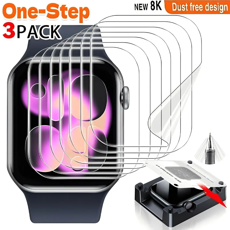 

Easy Install Screen Protector for Apple Watch Series 11/10/9 Ultra3 2 SE Anti-Scratch Screen Protector 42mm 46mm 49mm for Iwatch