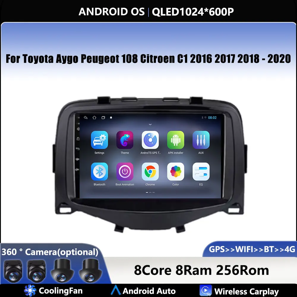 

7" 4G For Toyota Aygo Peugeot 108 Citroen C1 2016 -2020 Car Android OS Radio Navigation GPS Multimedia Video Player BT 5.0