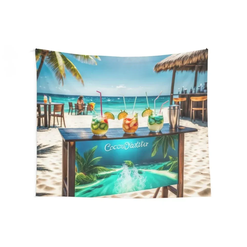 

Coconut Bar by the Seaside Tapestry Bedroom Deco Outdoor Decoration Home Decor Aesthetic Tapestry