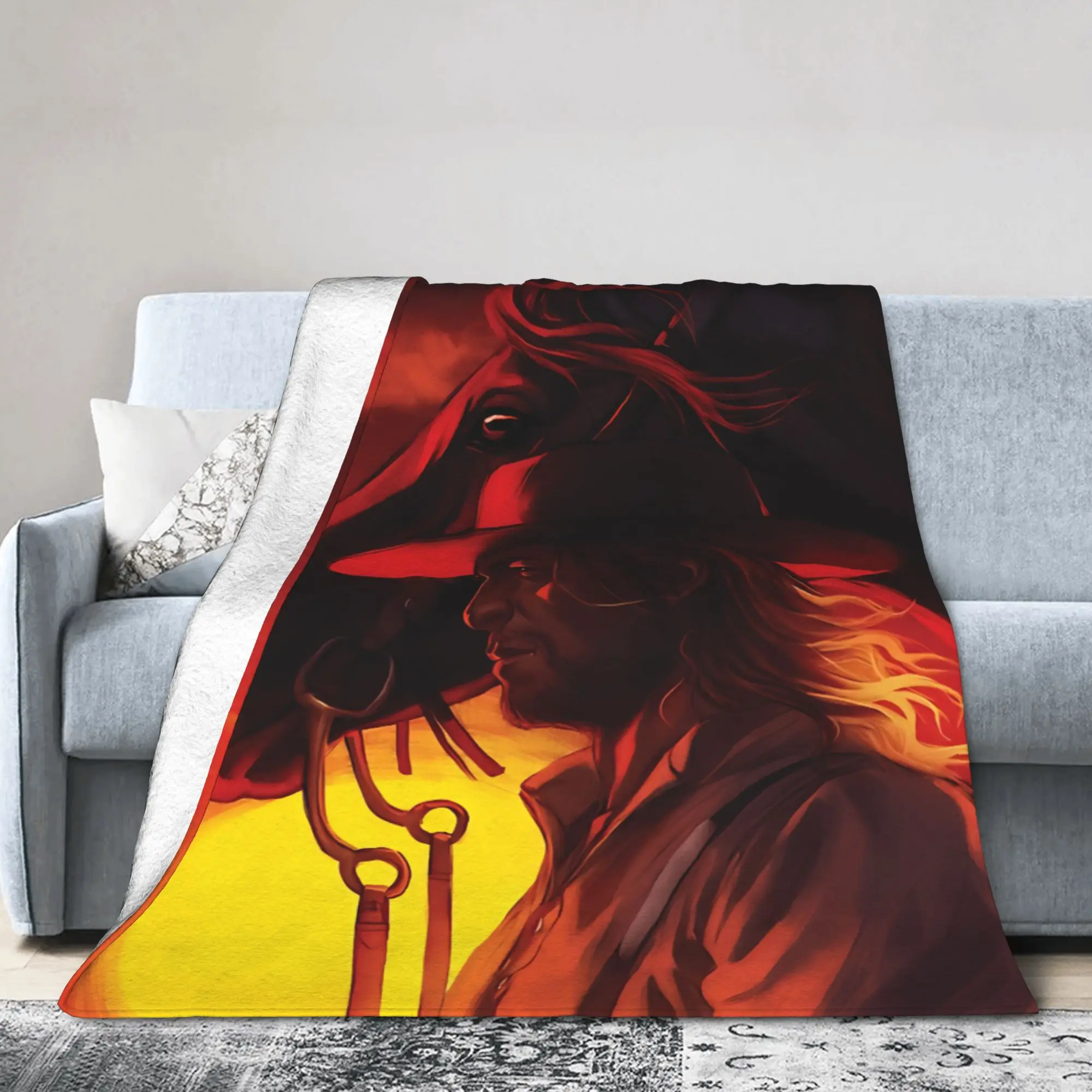 Coperta caldaPicnic per bambini Biancheria da letto Arthur Morgan Copriletto in flanella per la decorazione domestica Copridivano per divano letto di tendenza di strada