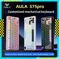 AULA S75 Pro Mechanical Keyboard Wireless Tri Mode 4000mAH PBT Keycap Hot Swap  Low Latency RGB  Custom Pc Gamer Accessories