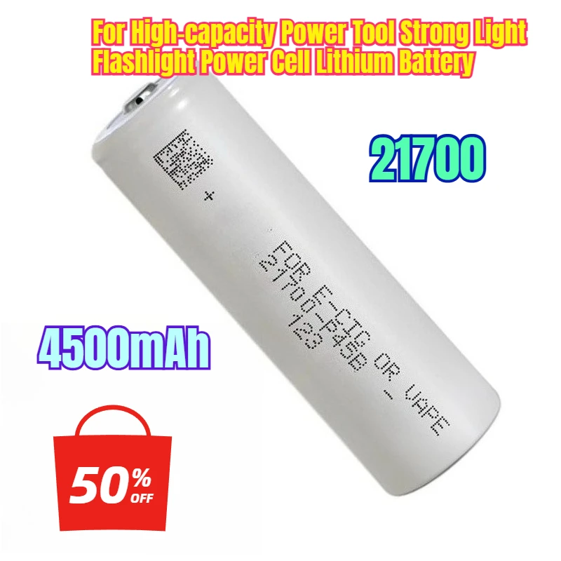 

4500mah 21700 for High-capacity Power Tool Strong Light Flashlight Power Cell Lithium Battery