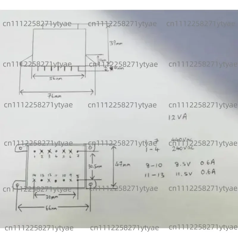 Brand new original Transformer AS5418 12VA input 0-230V-400V output 8.5V 11.5V replace B1406090 B 1406090