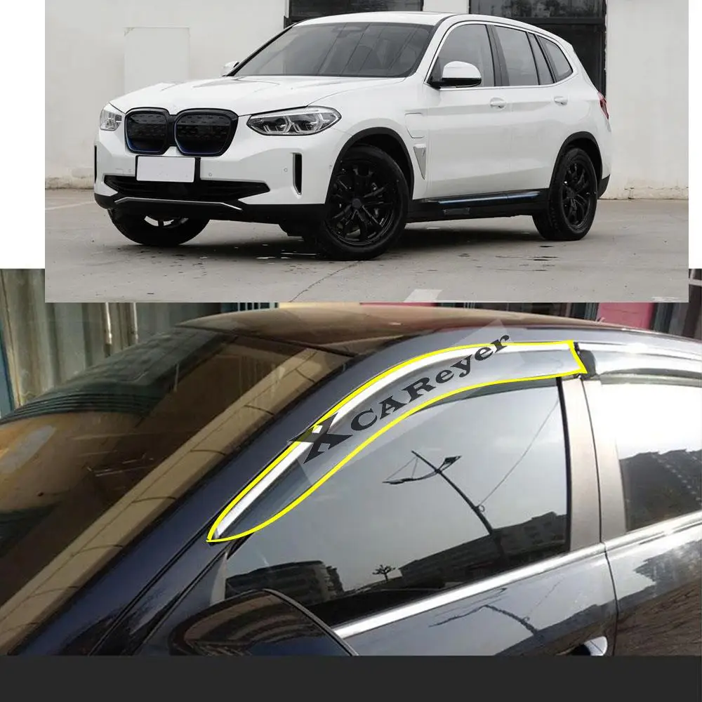 ل BMW X3 G08 IX3 2018 2019 2020 2021 جسم السيارة التصميم ملصق البلاستيك زجاج النافذة الرياح قناع المطر/الشمس الحرس تنفيس أجزاء #2