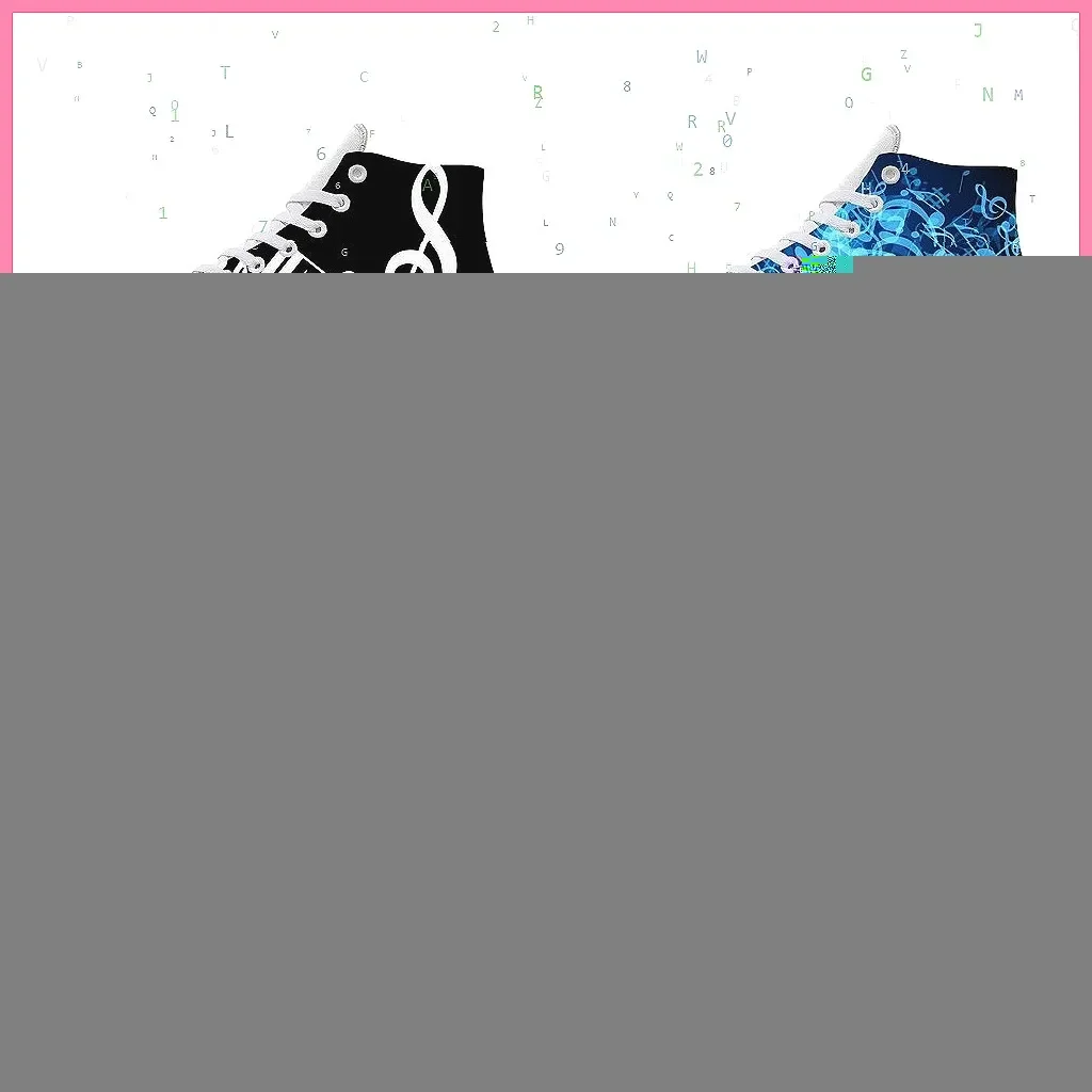 Trendy Music Notes High-Top Sneakers - Aesthetic Casual Board Shoes for Men & Women
