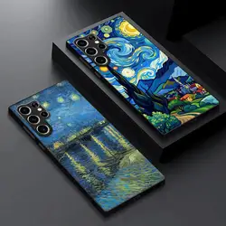 Art Starry Sky patinting ins Phone Case For Samsung Galaxy S25 S24 S23 S22 S21 S20 Plus Ultra Note20 Soft Black