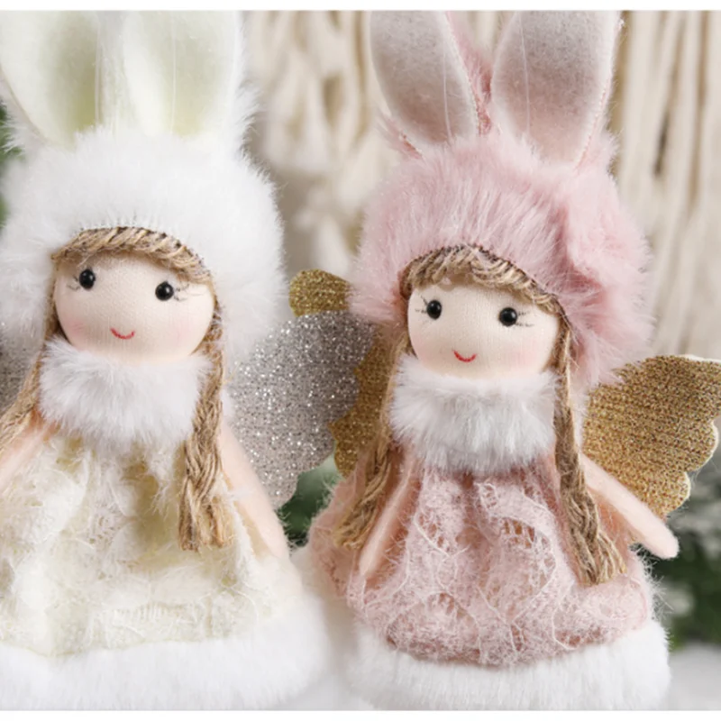 New Year 2024 Gifts Crown Veil Girl Dolls Angel Doll Navidad 2023 Xmas Tree Ornaments Christmas Decorations for Home Noel Natal