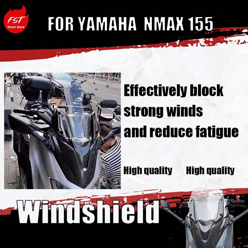 

Для Yamaha NMAX 155: Комплект модифицированного переднего ветрового стекла из ABS-пластика, приподнятая передняя панель для улучшенного впечатления от езды
