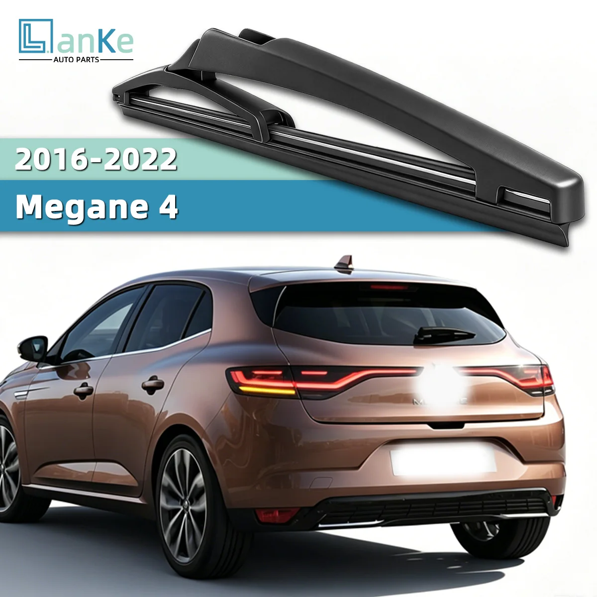 Lanke Geeignet für Dacia Renault Megane 4 2016-2022 Heckscheibenwischer Ersatz für Heckscheibe Leiser Wischerblatt-Ersatz