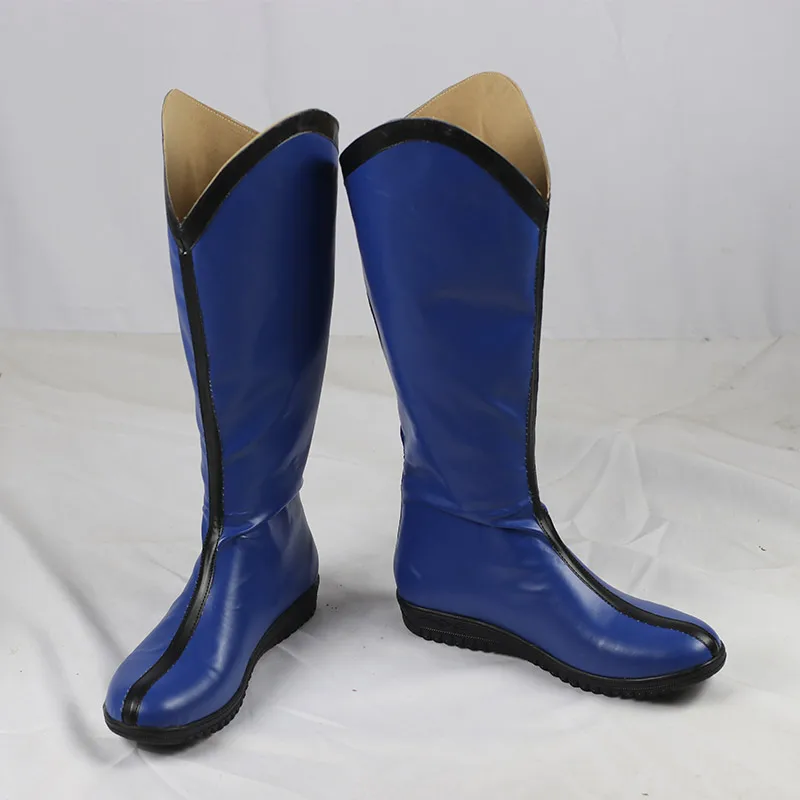 Chaussures de Costume de Cosplay Anime X-MAN Wolverine Logan, bottes bleues en Faux cuir faites à la main