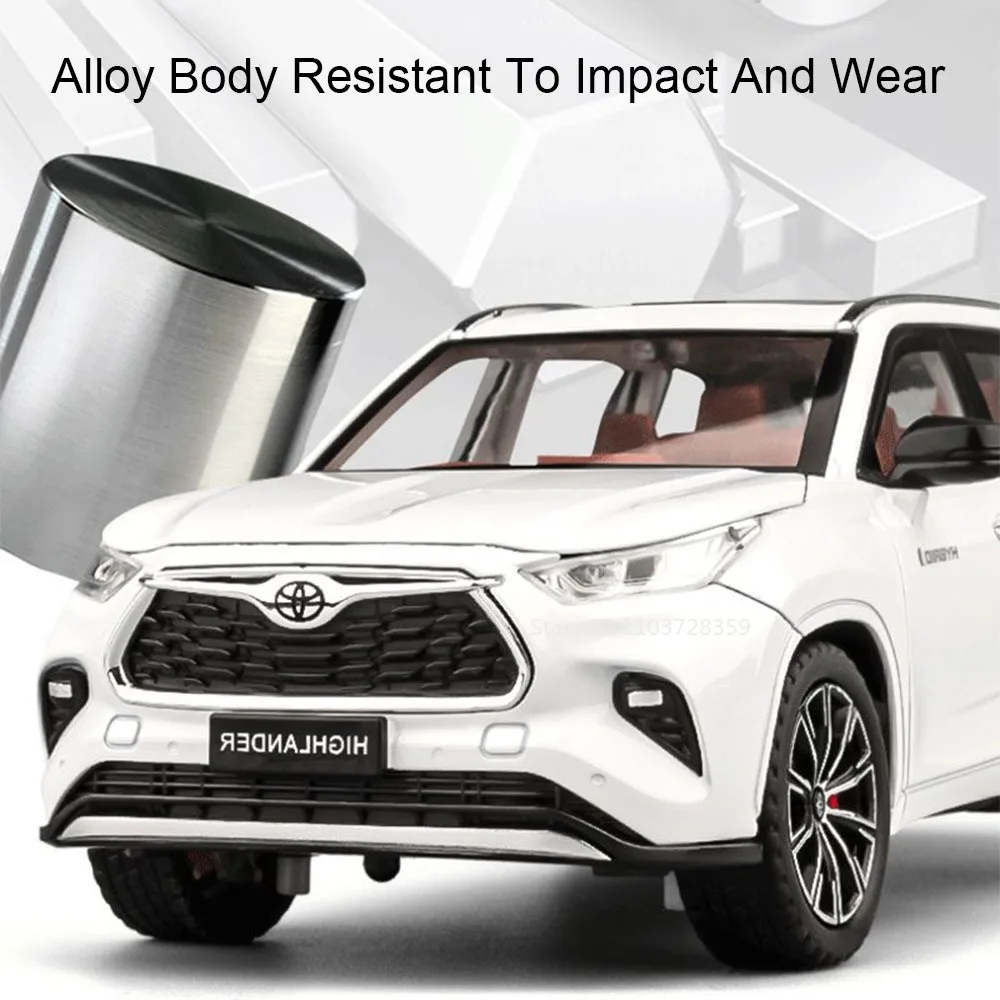 Maßstab 1:24 Highlander RAV4 Spielzeugmodell Miniaturautos Legierung Druckguss Sound Licht Türen geöffnet Zurückziehen Stoßdämpfung Jungen Geschenke – Detail 4