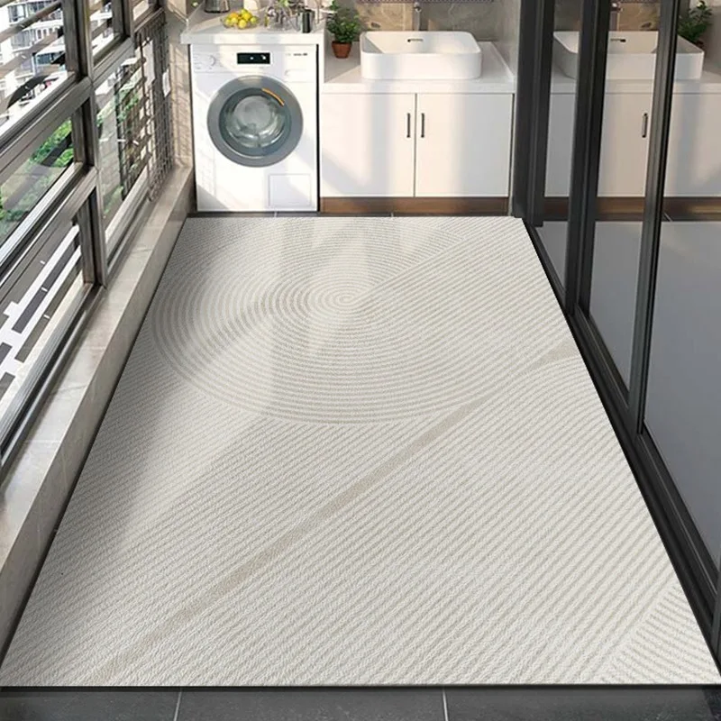 

Balcony Non-slip Rug Pvc Leather Waterproof Floor Mat Wipeable Easy To Clean Bay Window Mats Entry Door Carpet Large Area Rugs