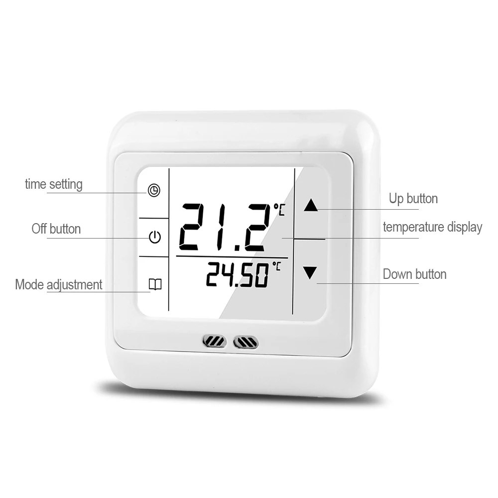 RZ Digital Touch Screen Thermostat Regulator Weekly Programmable Room Floor Heating Thermostat Home Temperature Controller 16A