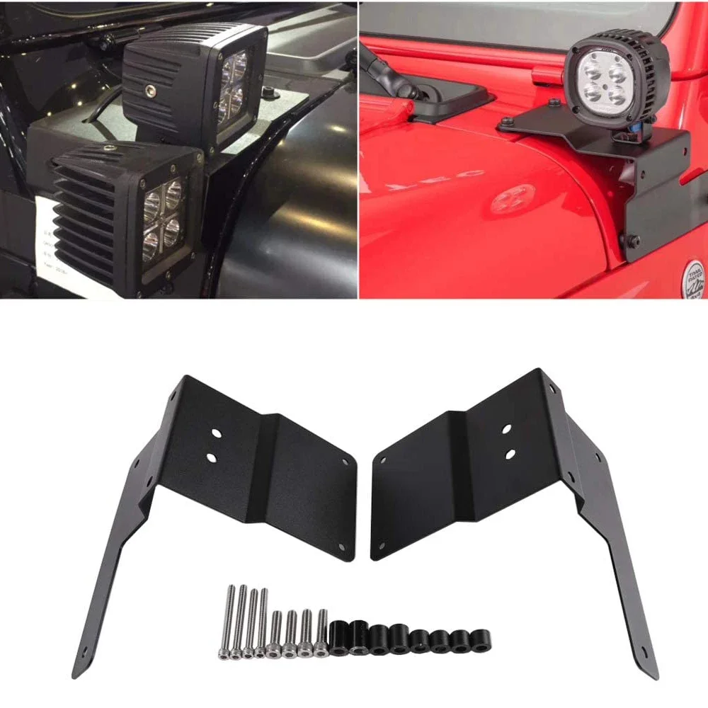 

A-Pillar Light Mount Bracket Kit LED Driving Work Light Holder Mounting Bracket for Jeep Wrangler JL 2018 2019