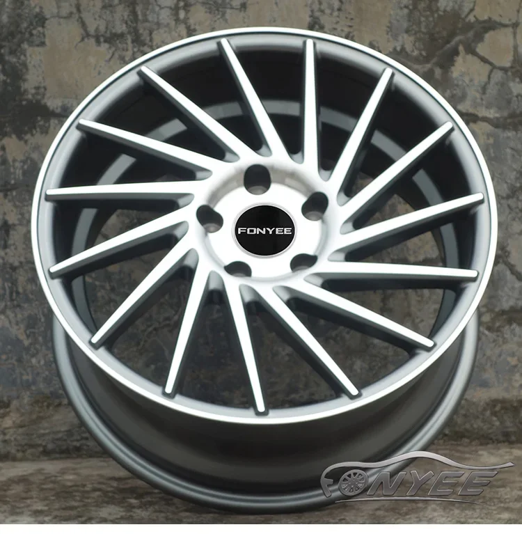 F99589 Fonyee Modified Design 17 inch 7.5 8.5j 4X100 4X114.3 5X100 Quality Matte Black Silver Mag Alloy Passenger Car Wheel Rims