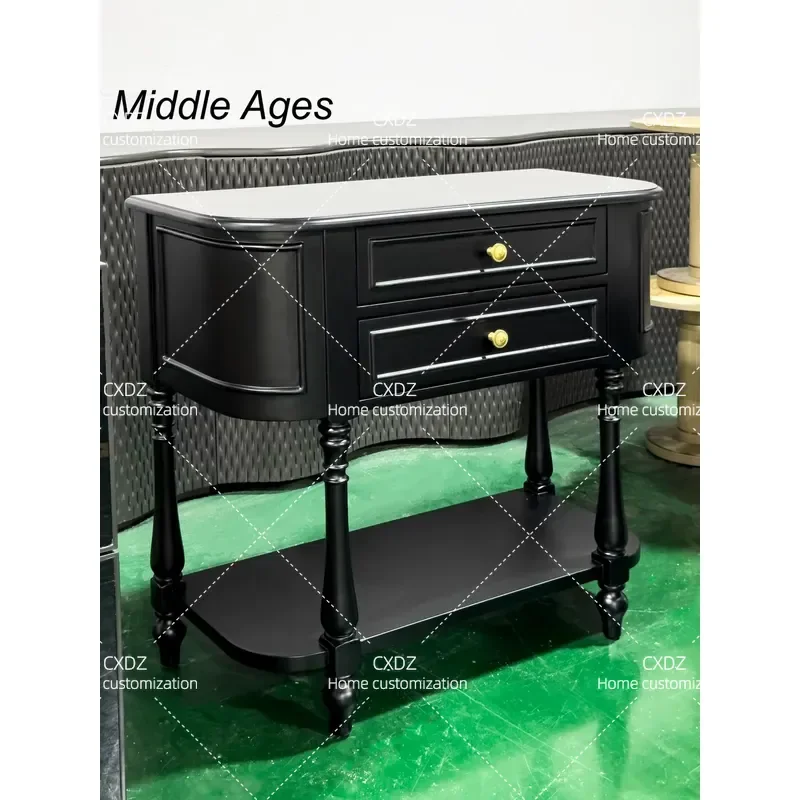 Wabi Sabi Solid Wood Entryway Table Light Luxury Side Cabinet Aisle Wall Locker Household Entrance Console Advanced Entry