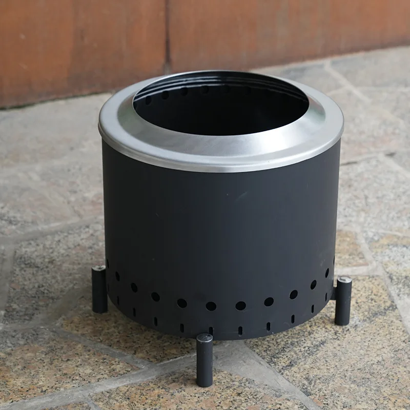 

Secondary burning smokeless brazier portable outdoor brazier stainless steel camping picnic campfire heating fire pit