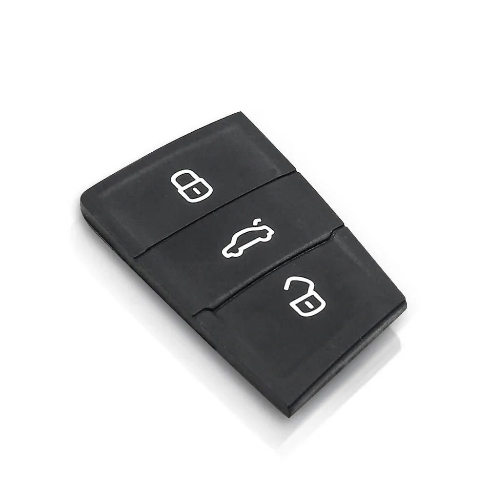 KEYYOU 10PCS 3 Buttons Pad Replacement Car Key Rubber For VW Golf 4 5 7 MK7 Tiguan Skoda Octavia A7 For Seat Leon Ibiza Altea