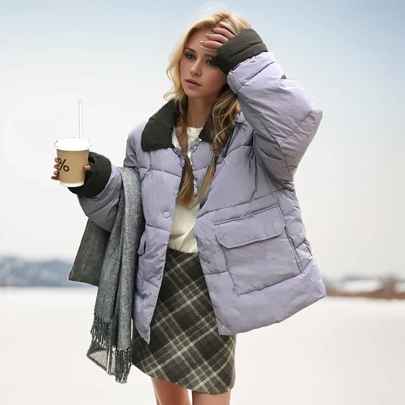 

Зимняя женская новая хлопковая куртка, женская контрастная вельветовая куртка с лацканами, короткие парки, пальто, женская стеганая куртка, демисезонные куртки