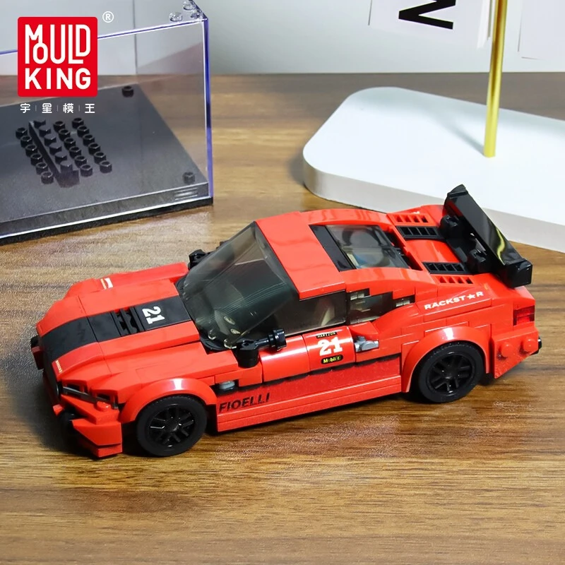 Mould King Mini Serie di auto di lusso Kit di blocchi di costruzione M8 Auto sportiva con scatola di visualizzazione Mattoni di montaggio Giocattolo Regalo di Natale per bambini 27072