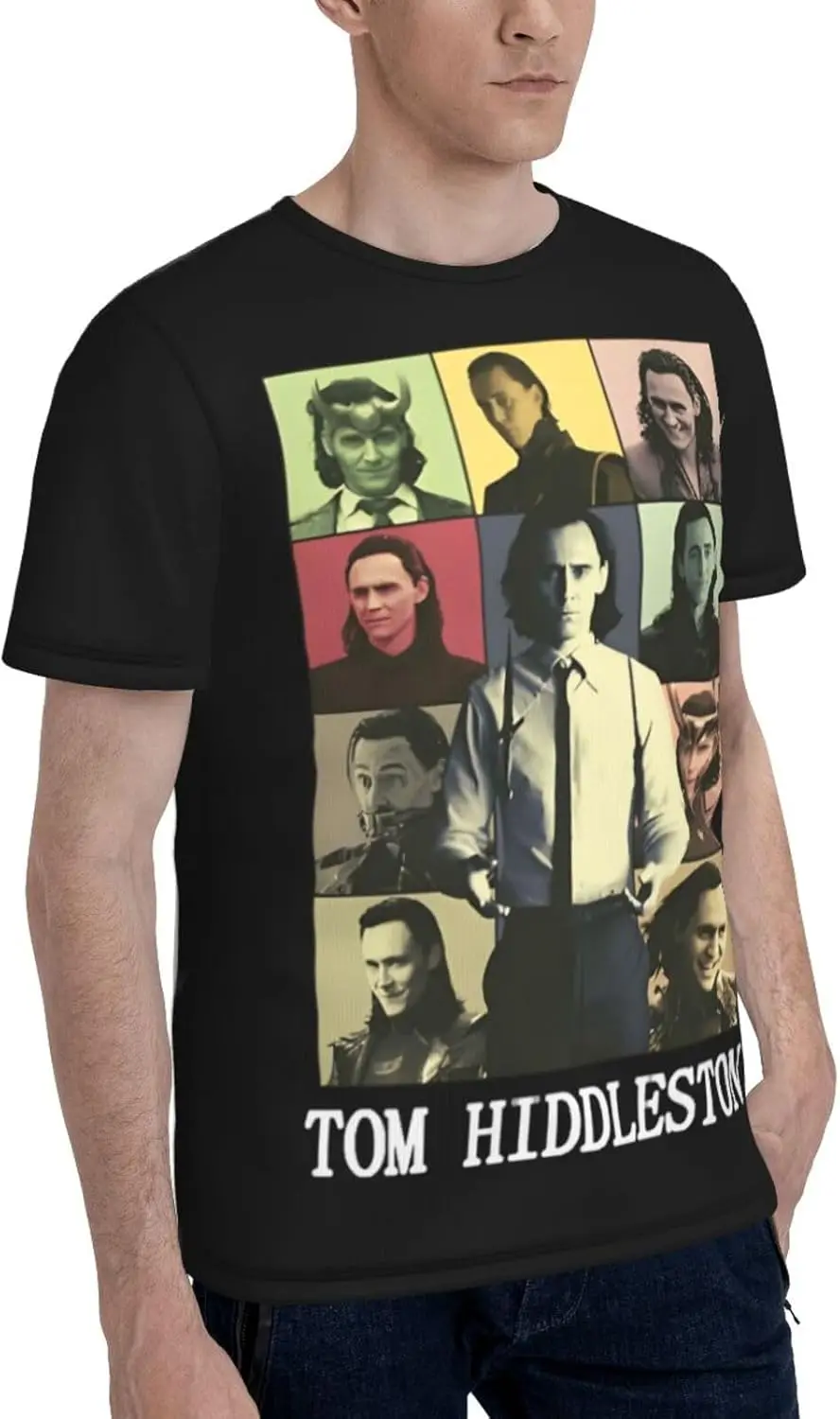 Tom Hiddleston T-Shirt Herren Sommer Kurzarm T-Shirt Mode Rundhals T-Shirts