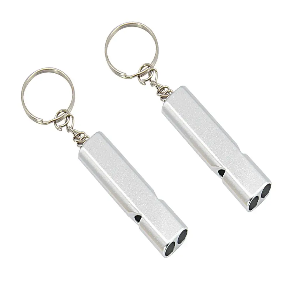 2x 120 Decibels Outdoor Loudest Whistles with Keychain for Camping Hiking Sports Dog Training School Sports, Competition