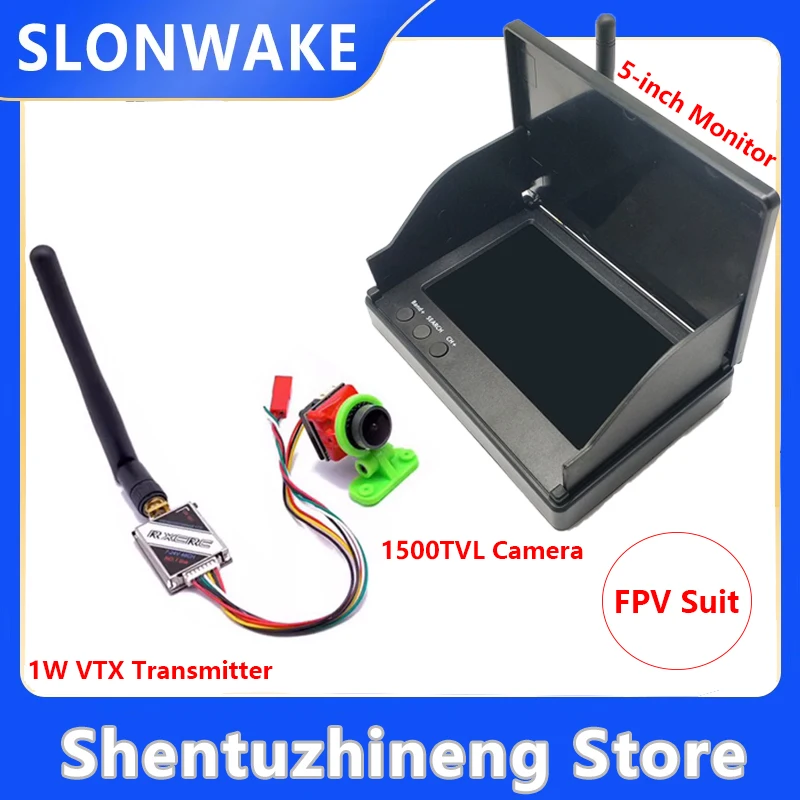 

Ready to Use 5.8G FPV 1W adjustable Video Transmitter Lancher with Cmos 1500TVL Camera with 4.3 inch Monitor For RC Racing Drone