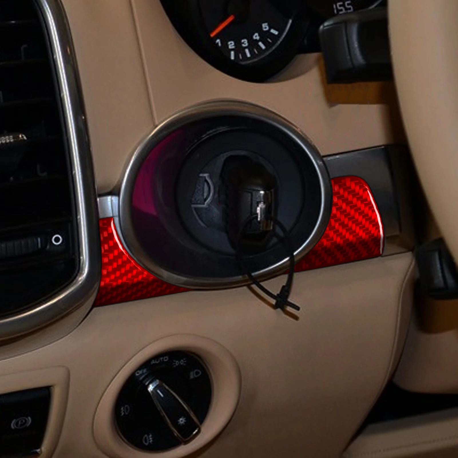 Carbon Fiber Sticker For Porsche Cayenne 958 2011 2012 2013 2014 2015 2016 2017 Keyhole-Side Trim Decal Gift for Car Lover