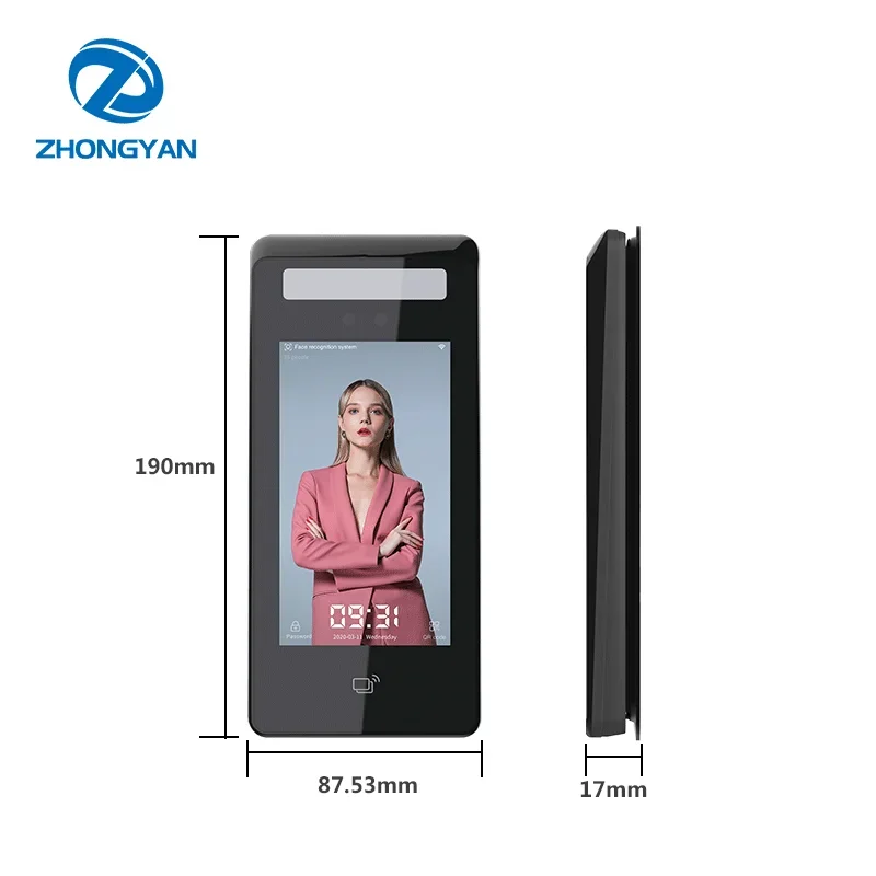 5 inch IPS all-sight LCD touch screen face recognition door access control terminal dynamic 3d face recognition system camera