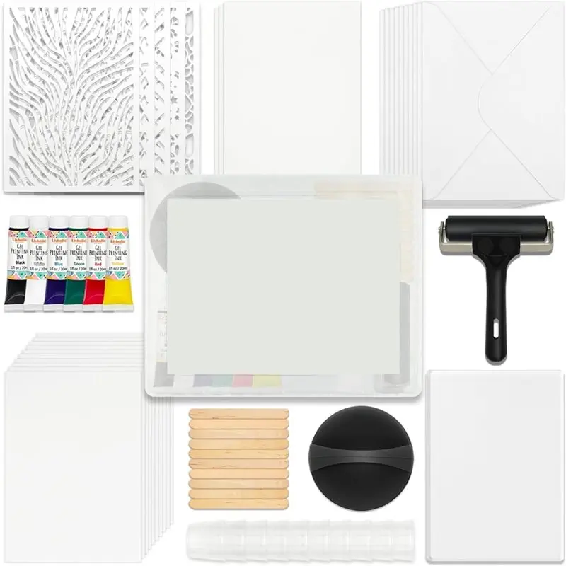 

A96K-For Gel Printing Plate Kit For Gel Printing Art, Monoprinting Plate Card Making No Bubble And Easy Peel