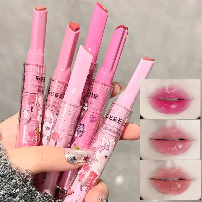 Moisturising Mirror Glitter Lipstick Pen Love Heart Shape Water Light Lip Tint Lasting Red Solid Lip Gloss Lip Makeup Cosmetics