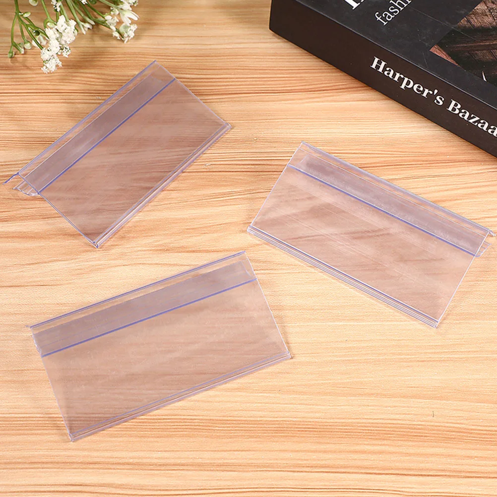 

25Pcs Price Tag Strip Clear PVC Shelf Label Holders for Retail Store Display Sign Useful Reliable Easy Install Clean
