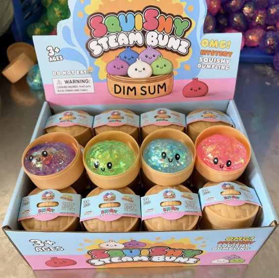 Mini Squishy de Malta con Purpurina Serie Dumpling 5.5cm con Caja, Juguete Sensorial Antiestrés de Dumplings, En Stock