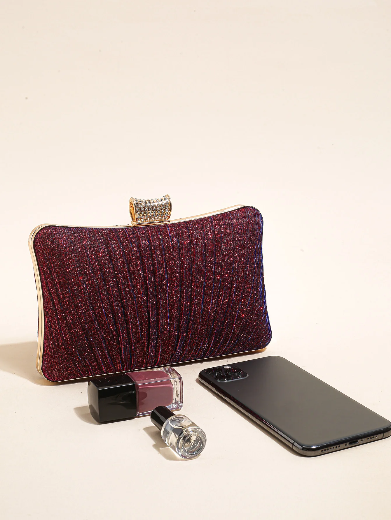 Sparkling Clutch Purses Bride and Bridesmaid Handbag Elegant Detachable  Chain Evening Bag for Women Club Party