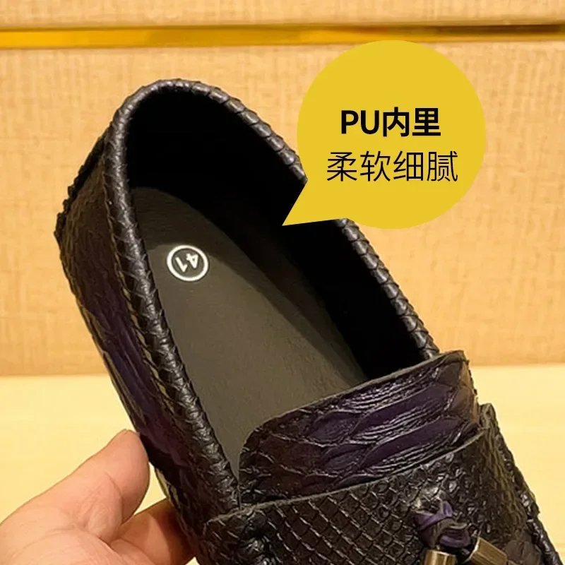 Fashionable Tassels Men Casual Moccasin Loafers Purple Male Luxury Style Gentleman Leisure Dress Loafer Big Size 38-48 Shoes image 5