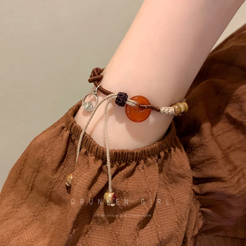 

Party decoration braided rope bracelet for women, retro ethnic style jewelry, exquisite accessory, beaded bracelet