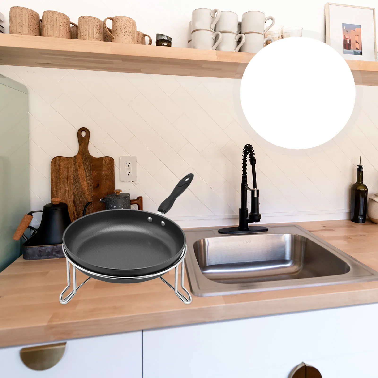 

Heavy Duty Heat Insulated Pot Rack Metal Round Steamer Stand Kitchen Trivet Rack Stable Anti-Scald Holder Heatproof Pot Stand