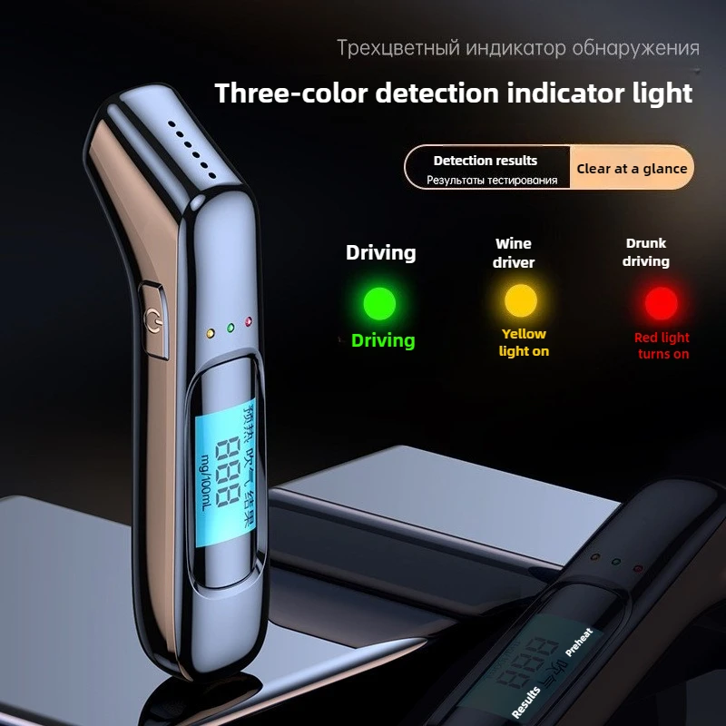 

High Precision LED Display Automatic Alcohol Tester Professional Breath Alcohol Tester Rechargeable Breathalyzer Alcohol Test