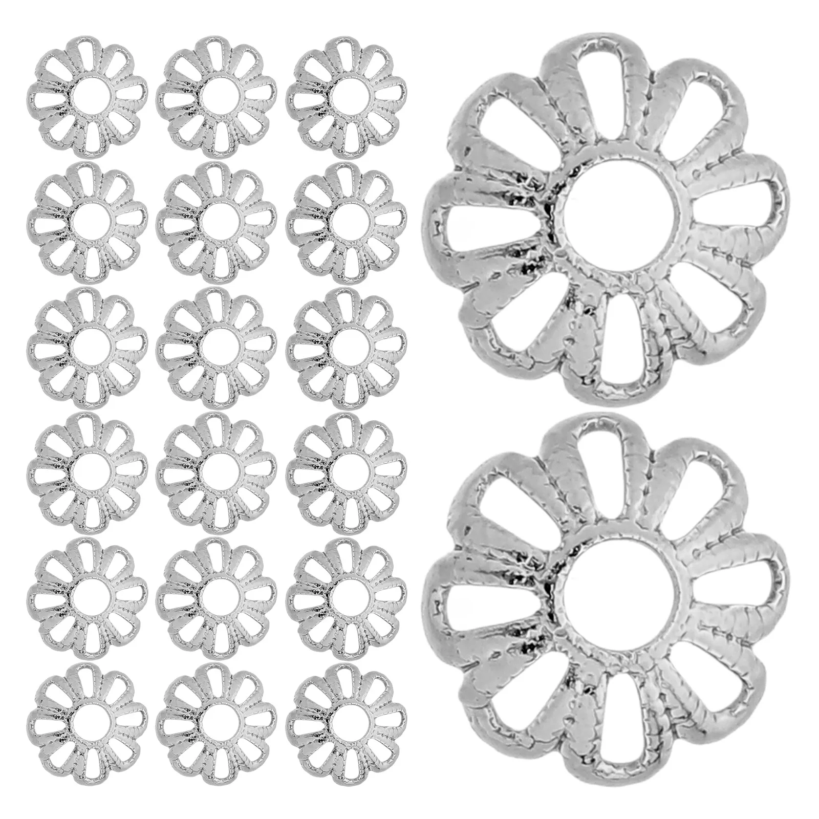 

100pcs Bead Flower Hat Accessories Gild Caps Diy Jewelry Components Brass Copper Craft Hollow Floral Beads Necklace Making