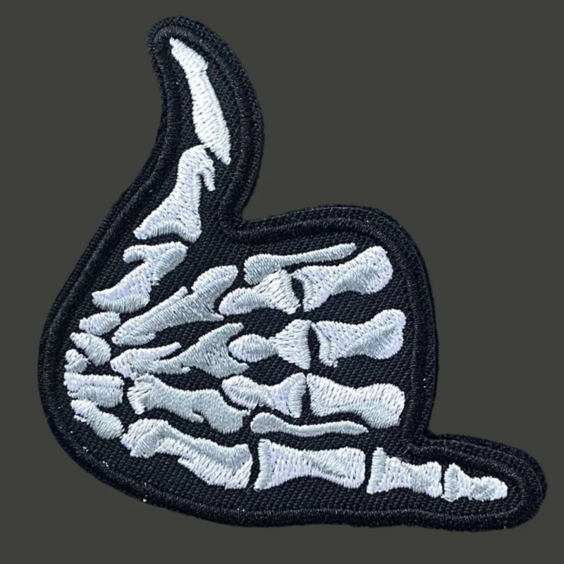 

Skull Finger Patch Tactical Morale Badge Embroidery Hook and Loop Backpack Clothes Decorative Accessories Sticker Armband