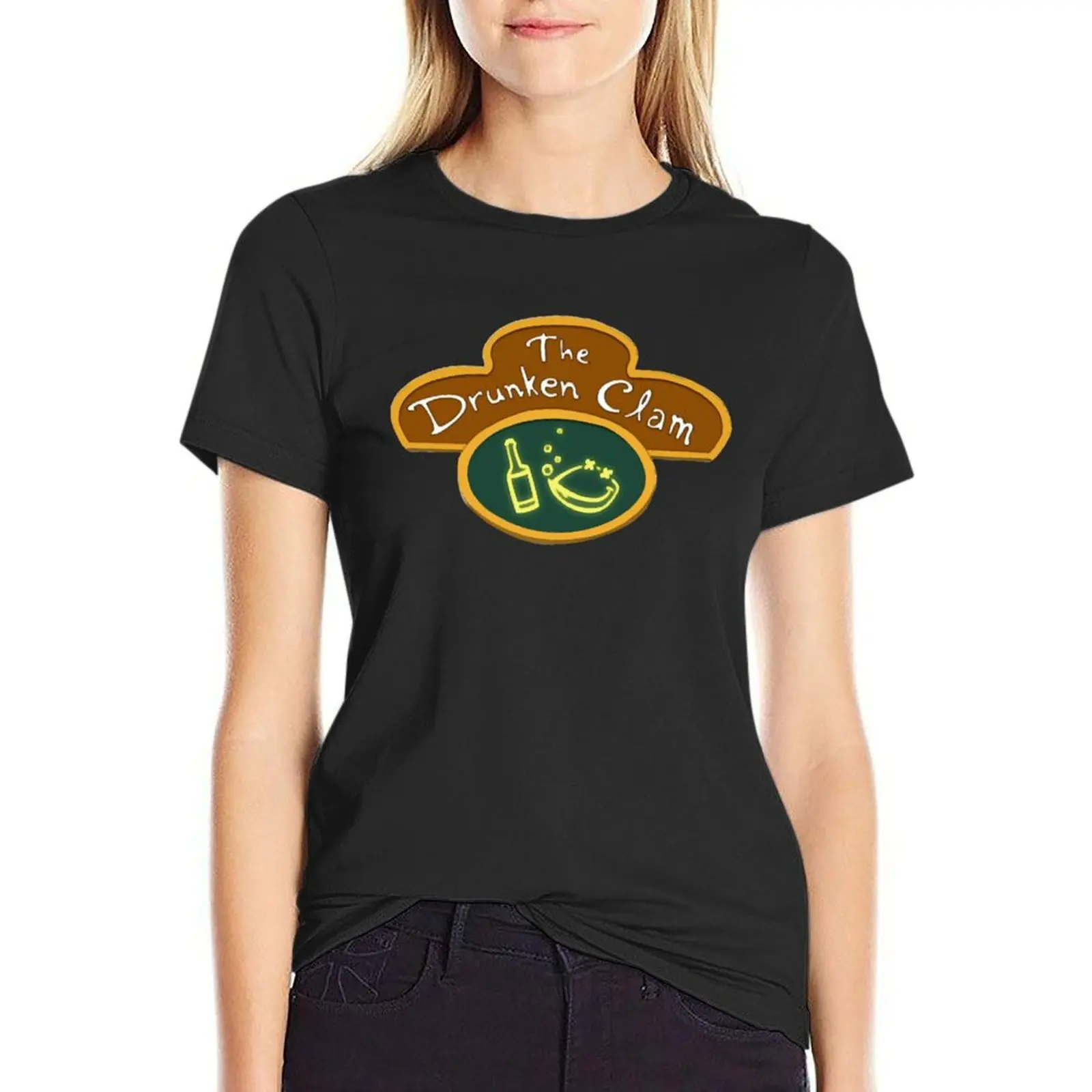 

The Drunken Clam T-Shirt summer top Aesthetic clothing Women's cotton t-shirt