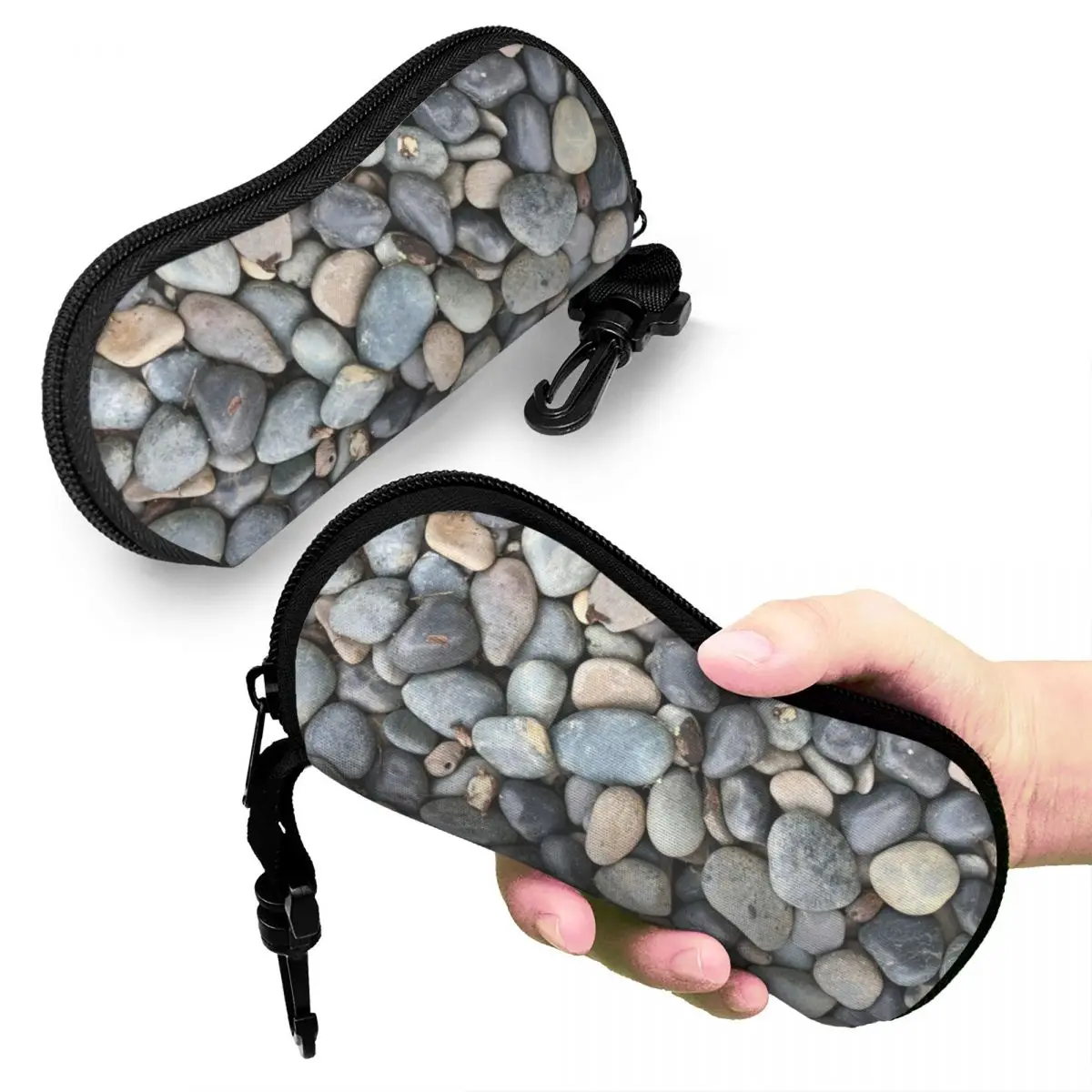 

Colorful Pebbles By The Pool Pebble Pattern Shell Glasses Case Portable Sunglasses Box Women Men Soft Eyeglass Bag Pouch