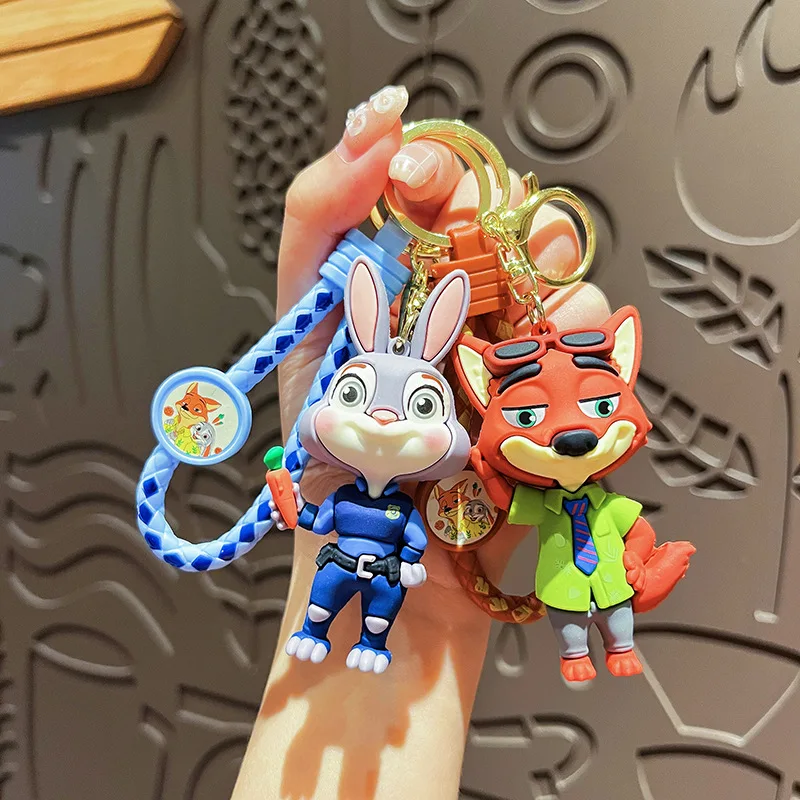 

Creative Crazy Animal City Keychain Cute Cartoon Judy Rabbit Figurine Couple Bag Hanger Piece Anime Small Gift