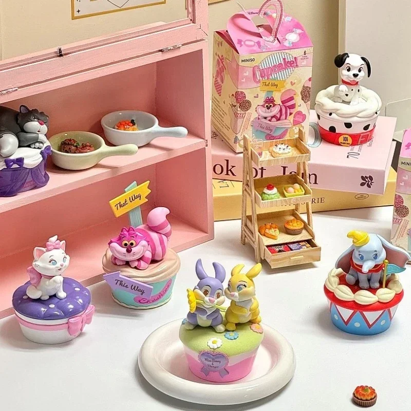 Miniso Disney Cake Storage Box Series Lucifer Dumbo Pongo Marie Bunny Thumper Anime Figure Model Desktop Collection Toy Gift Dol